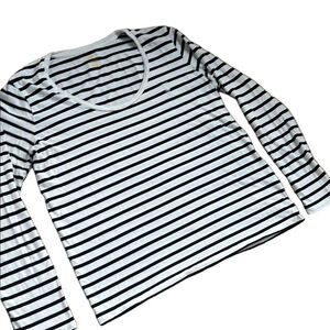 Polo Striped Black and White Women's Top Size Large